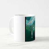 日本のアートマグ - 猫と風船 油彩画 コーヒーマグカップ (正面左)
