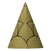 日本のアールデコ:黒金ゴールドデザイン パーティーハット (裏面)