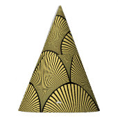 日本のアールデコ:黒金ゴールドデザイン パーティーハット (左)