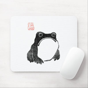日本のイライラしたカエル・ヒキガエル・気にしない動物・面白い マウスパッド
