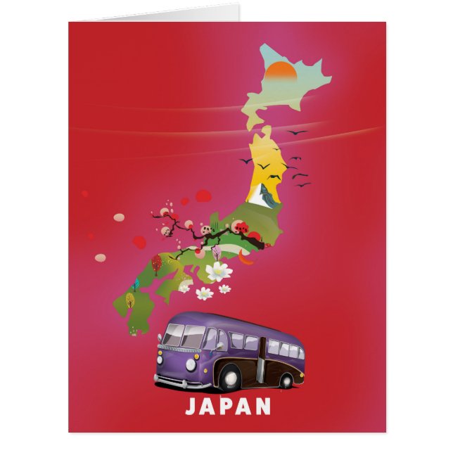 日本のイラスト旅行ポスター (正面)