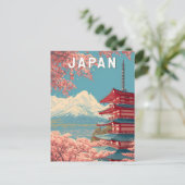 日本のイラスト 旅行 アート ヴィンテージ ポストカード (スタンド正面)
