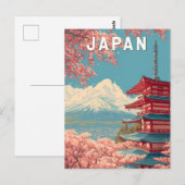 日本のイラスト 旅行 アート ヴィンテージ ポストカード (正面/裏面)