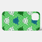 日本のウサギのプリント、緑、青、白 Case-Mate iPhoneケース (裏面 (横))