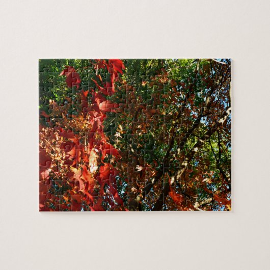 日本のカエデ秋の木葉の ジグソーパズル (横)