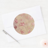 日本のカエデ葉ダマスクピンク金ゴールドエレガント ラウンドシール (封筒)