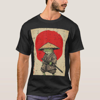 日本のカエル侍 刀 日 着物 アート メンズ Tシャツ