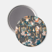 日本のカエル浮世絵アニメヒーロー マグネット (正面/裏面)