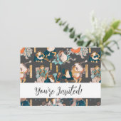 日本のカエル浮世絵 かわいい 招待状 (スタンド正面)