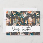 日本のカエル浮世絵 かわいい 招待状 (正面)