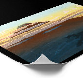 日本のカッコいい山富士山の夕日雲 ポスター (角)