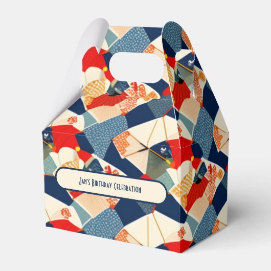 日本のカラフルデザインギフトボックス |パーソナライズされた | フェイバーボックス (正面サイド)