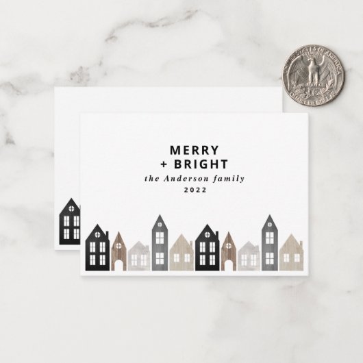 日本のクリスマス北欧の住宅を予算スタイリッシュ化 ノートカード (正面/裏面インサイチュ)