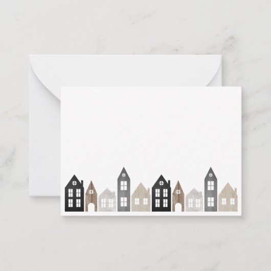 日本のクリスマス北欧の住宅を予算スタイリッシュ化 ノートカード (裏面)