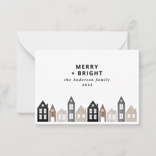 日本のクリスマス北欧の住宅を予算スタイリッシュ化 ノートカード (正面)