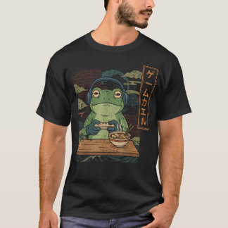 日本のゲーマーカエルアート少年ラーメン Tシャツ