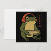 日本のゲーマーカエル おもしろくてヴィンテージなゲーミング 招待状 (正面/裏面)