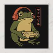 日本のゲーマーカエル おもしろくてヴィンテージなゲーミング 招待状 (正面)