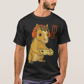 日本のゲーマー 馬 アート メンズ レディース ボーイ 面白い ヴィンテージ Tシャツ