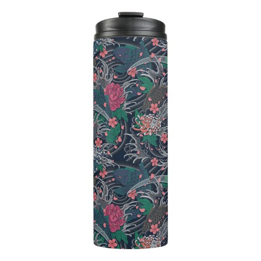 日本のコイと菊 タンブラー (正面)