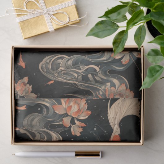 日本のコイの絵を描切り離し 薄葉紙 (ギフト)