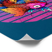 日本のコイカープウェーブズ桜日本の魚 ポスター (角)