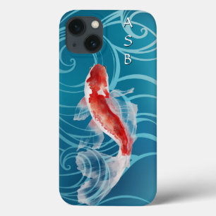 日本のコイフィッシュオリエンタルブルー波日本 iPhone 13ケース