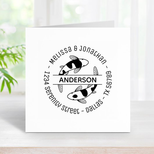 日本のコイフィッシュカップル家族の住所 ラバースタンプ