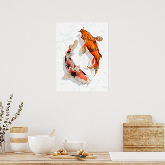 日本のコイ池 ポスター (キッチン)