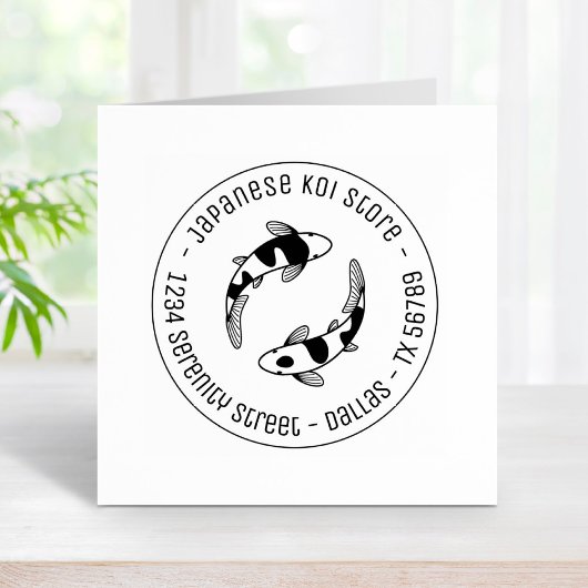 日本のコイ魚のビジネスのラウンドアドレス3 ラバースタンプ