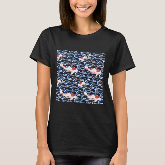 日本のコイ魚の柄 Tシャツ (正面)