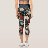 日本のコイ魚シームレスパターン カプリレギンス (裏面)