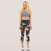 日本のコイ魚シームレスパターン カプリレギンス (正面)