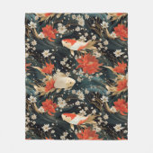 日本のコイ魚シームレスパターン フリースブランケット (正面)