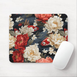 日本のコイ魚シームレスパターン マウスパッド