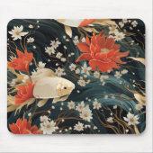 日本のコイ魚シームレスパターン マウスパッド (正面)