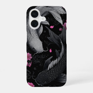 日本のコイ魚ダークモード iPhone 16ケース