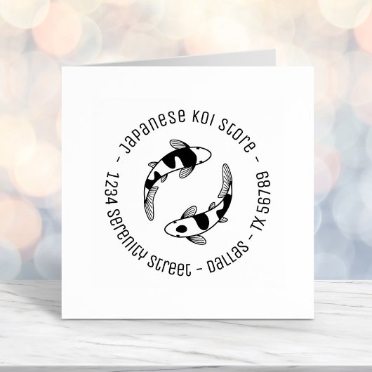 日本のコイ魚店の営業円住所2 セルフインキングスタンプ