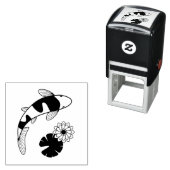 日本のコイ魚水百合 セルフインキングスタンプ (インサイチュ)