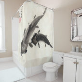 日本のコイ魚池ウォーター絵画カラー シャワーカーテン (インサイチュ)