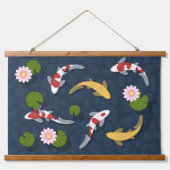 日本のコイ魚池2 吊り下げ型タペストリー (正面)