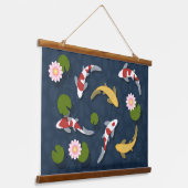 日本のコイ魚池2 吊り下げ型タペストリー (傾斜あり)