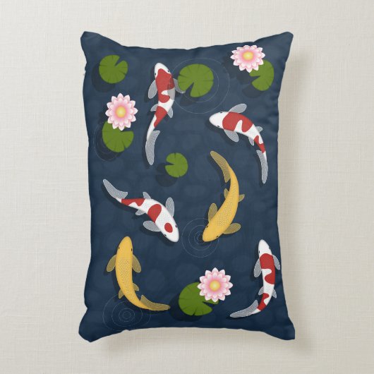 日本のコイ魚池 アクセントクッション (正面(垂直))