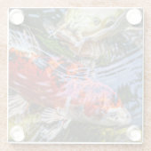 日本のコイ魚池 ガラスコースター (裏面)