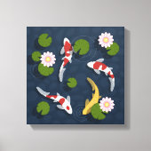 日本のコイ魚池 キャンバスプリント (正面)