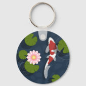 日本のコイ魚池 キーホルダー (正面)