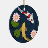 日本のコイ魚池 セラミックオーナメント (右)