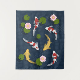 日本のコイ魚池 タペストリー