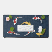 日本のコイ魚池 デスクマット (キーボード&マウス)