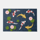 日本のコイ魚池 ドアマット (正面)